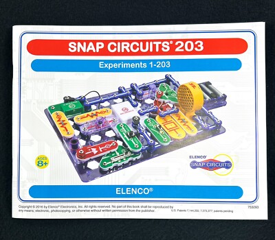 Snap Circuits 203 Instructions Book Only Manual Experiments 1 - 203 Elenco