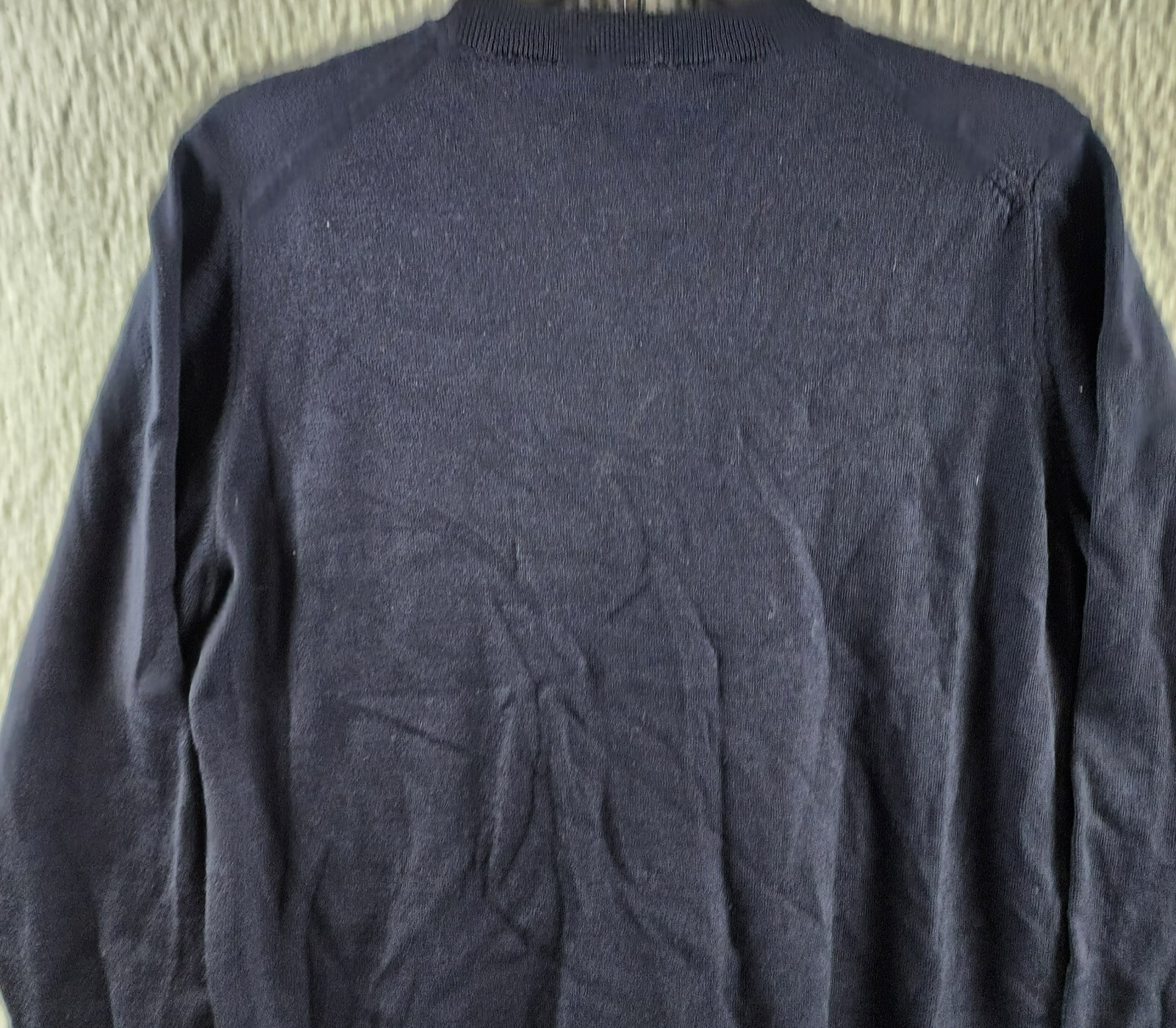 Joshua Sanders Pixel Wool Crewneck Sweater Men's L Navy Ribbed Pullover L/S - Picture 15 of 15
