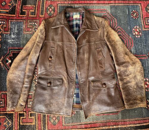 1940's-1950's Sears Topline (Hercules) Belted-Back Leather 1940's-1950's Sears Topline (Hercules) Belted-Back Leather