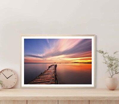 Pier In Istanbul With Sunset Poster Premium Quality Choose your Size