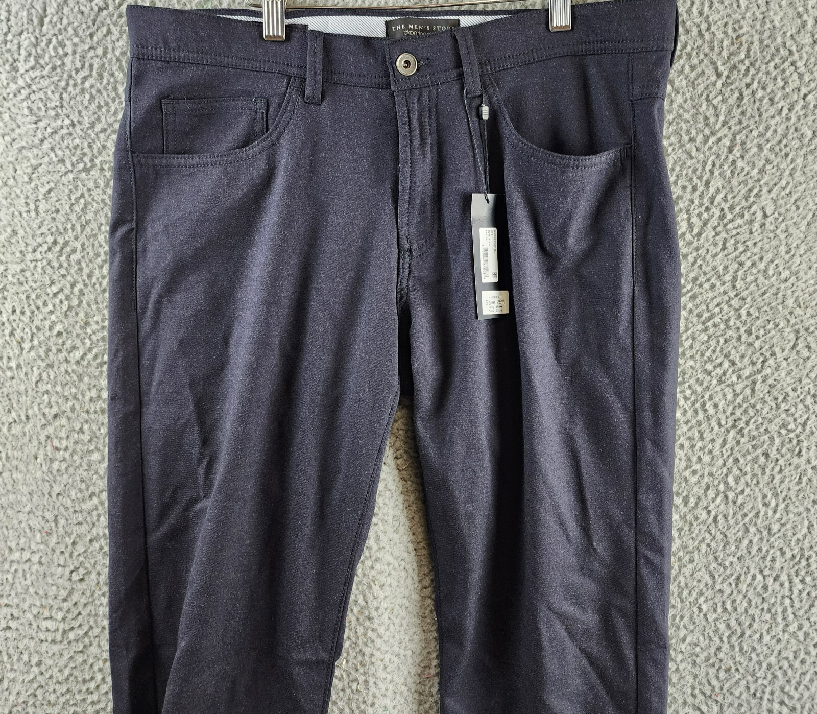 The Men's Store at Bloomingdale's Flannel Tailored Fit Pants Men's 32Wx32L Navy - Picture 3 of 16