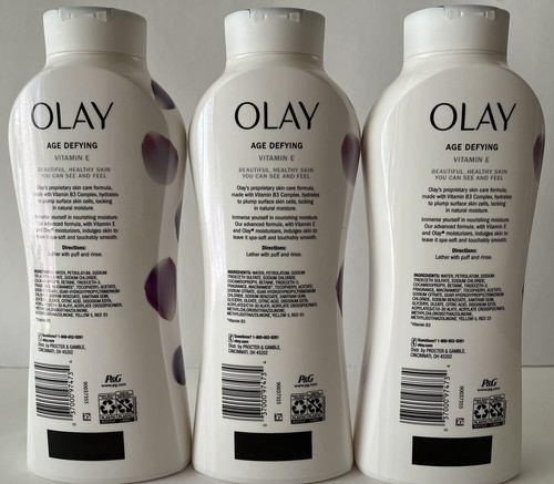 Lot of  3 Olay Age Defying With Vitamin E & B3 Complex Moisturizing Body Wash