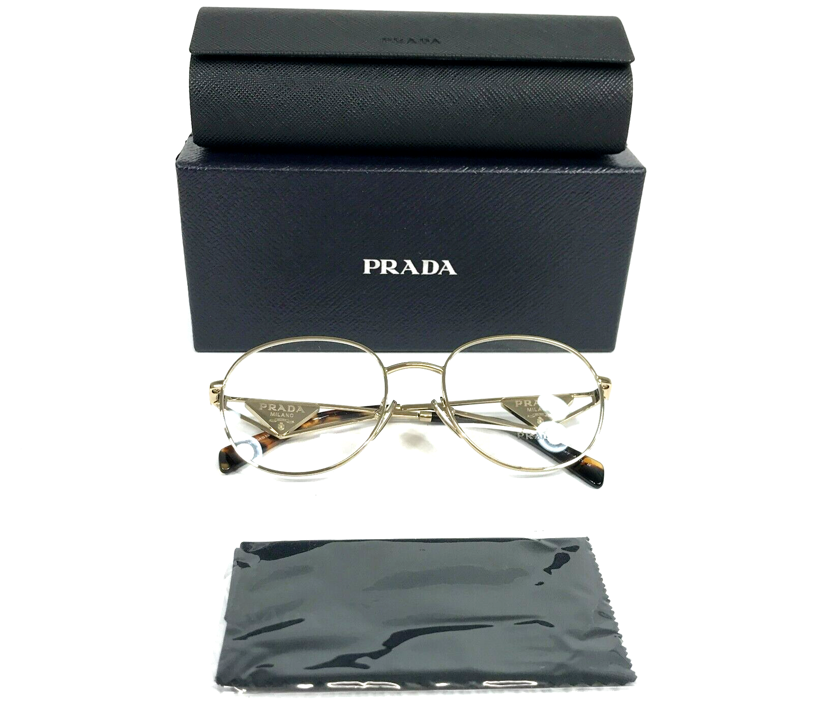 メガネ Prada Eyewear VPRA50 ZVN 1O1 Round l Frame Prada Eyeglasses Frames VPRA50 ZVN-1O1 Gold Round Wire Rim