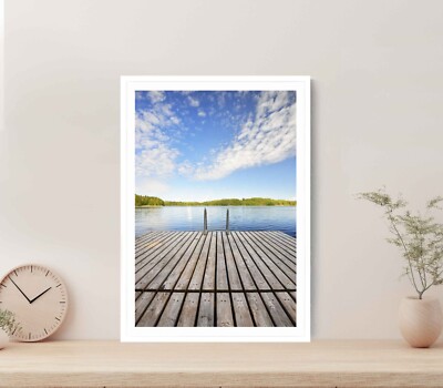 Saimaa lake Pier in Finland Poster Premium Quality Choose your Size