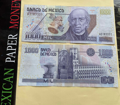 MEXICO 2002   El BANCO  DE  MEXICO 1000 PESOS  MIGUEL HIDALGO  USED 1 PC