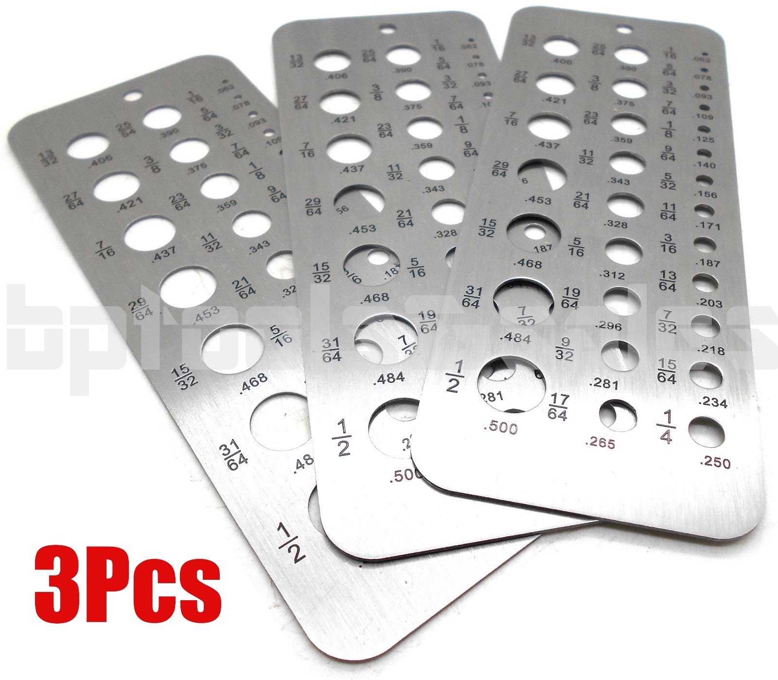 (3) 29 Sizes Index Stainless Steel Drill Gauge Bolt Wire Diameter Size