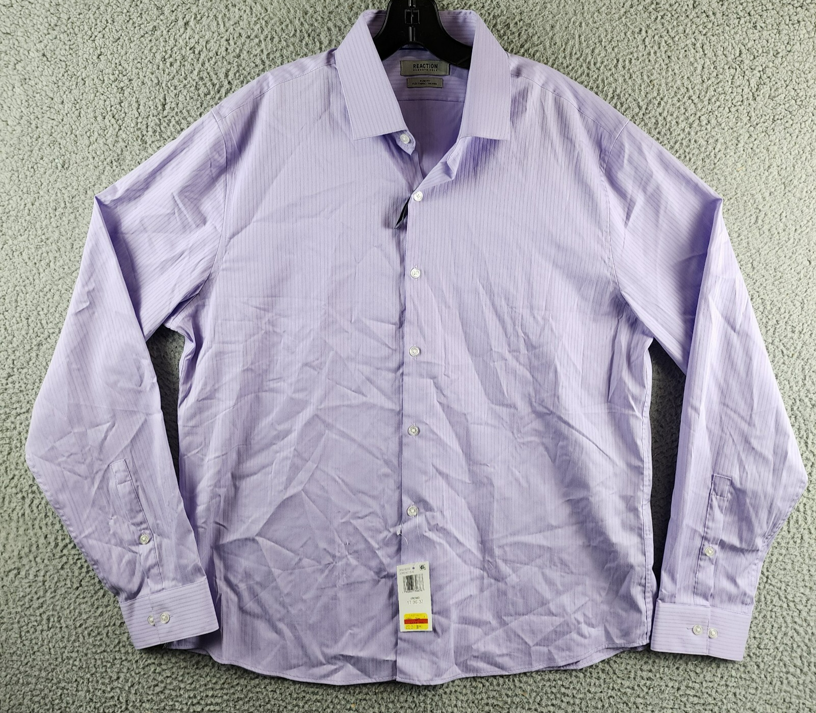 Kenneth Cole Reaction Techni-Cole Slim Fit Flex Dress Shirt Men's XL 36/37 17 - Picture 2 of 14