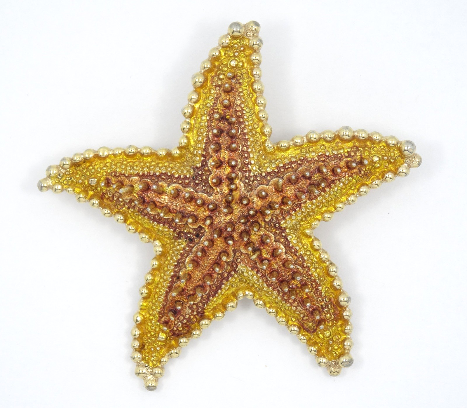 VINTAGE RARE Signed TRIFARI TEXTURED STARFISH BROOCH ~ 2"