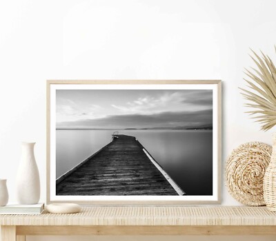 Pier on a Lake With Still Water Poster Premium Quality Choose your Size