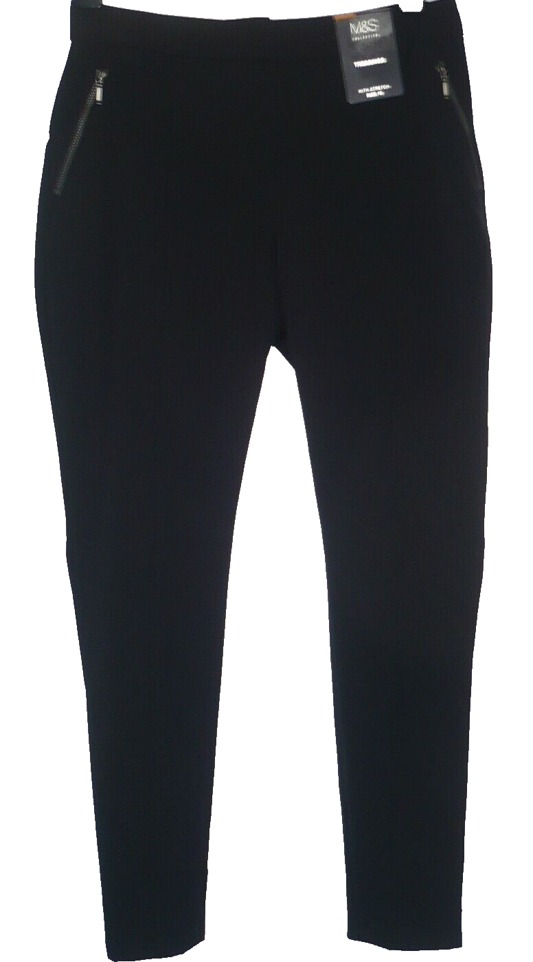 MARKS SPENCER UK 10 Black Stretch Treggings Formal Trousers New Tagged 35 eBay