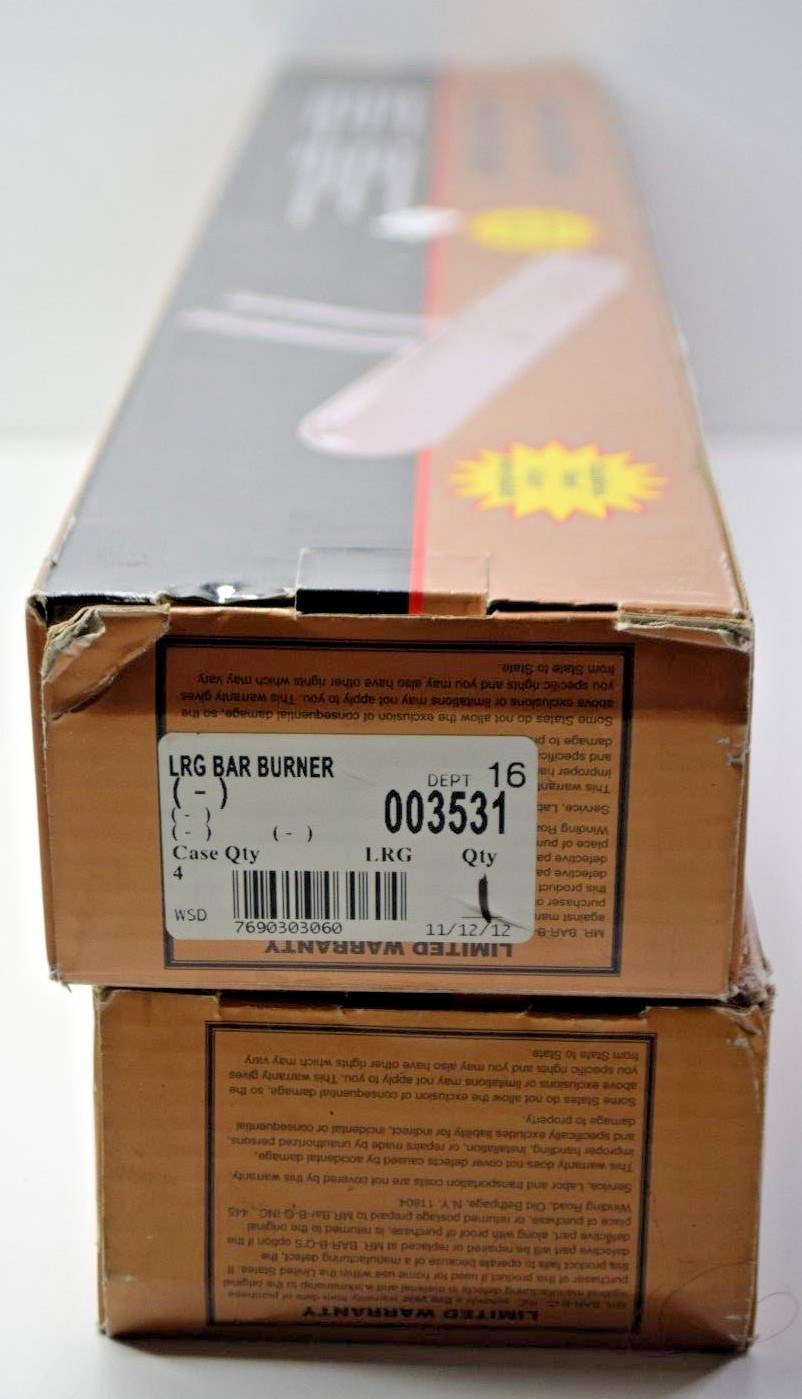 2 Premium large universal bar gas grill burners 19.75 in L x 5.5 in W x 6.5 in H