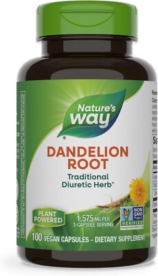 Dandelion Root 1,575 mg per serving Non-GMO Nature's Way Gluten Free Vegetarian