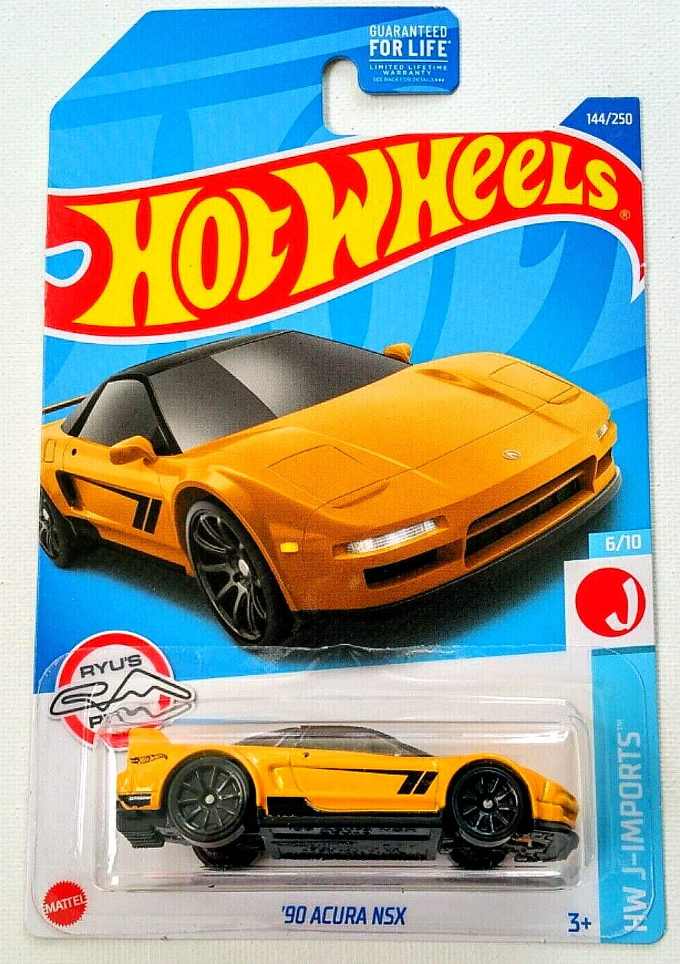 New 2022 Hot Wheels '90 Acura NSX (Yellow) HW J-Imports 6/10