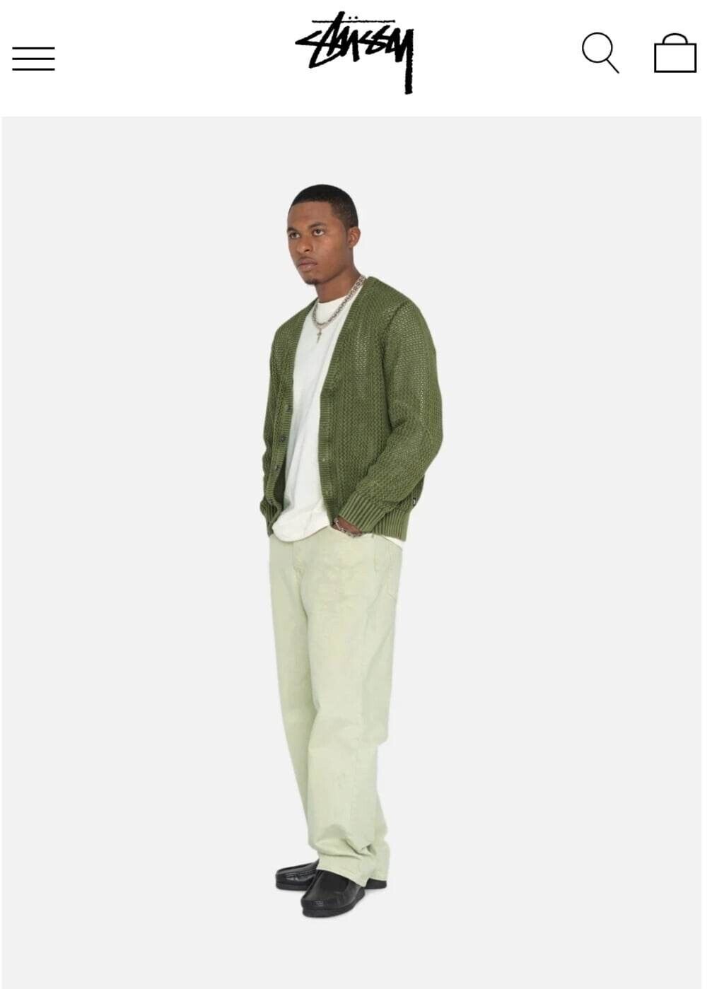 Stussy Double Dye Big 'Ol Jeans In Cream Size 30 New With Stussy Double Dye Big 'Ol Jeans In Cream Size 30 New With