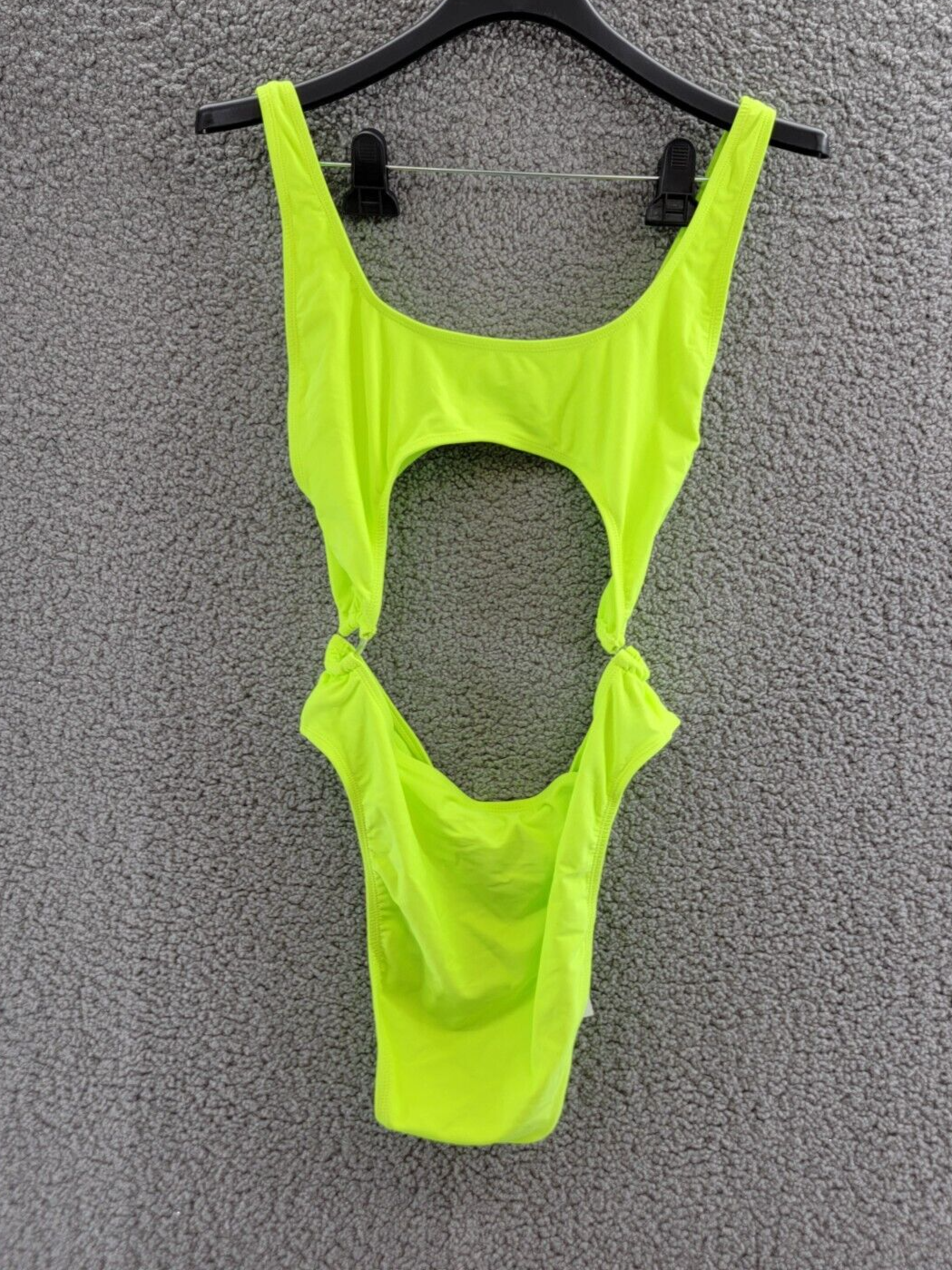 Good American Cutout Monokini Swimsuit Women's 3 Electric Lime Pull On Style - Picture 11 of 15