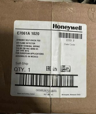 BRAND New Honeywell C7061A-1020 UV Flame Detector FREE SHIPPING C7061A 1020