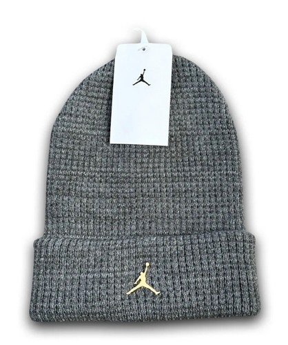 Nike Air Jordan Utility Beanie Carbon Heather with Gold