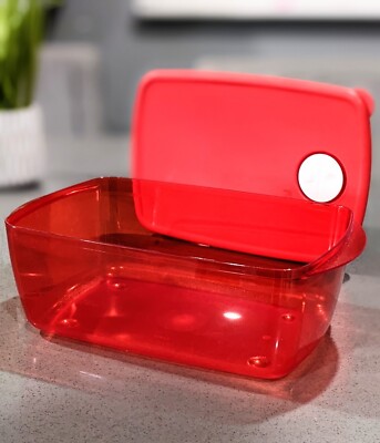 Tupperware Rock N Serve Microwave Container 15 Cup Red  New