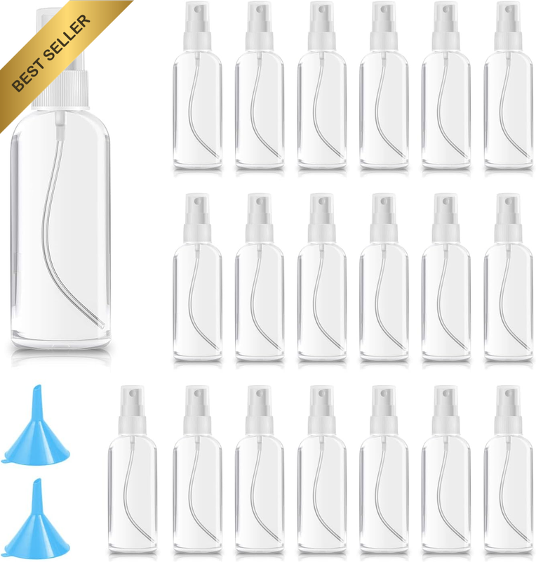 Spray Bottle with 2 Funnels, Refillable Travel Bottles, 20 Pieces 30ML Spray Bot