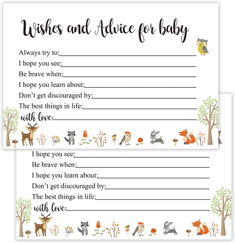50 Woodland Baby Shower Wishes and Advice for the Mom-To-Be， Baby Advice Cards f