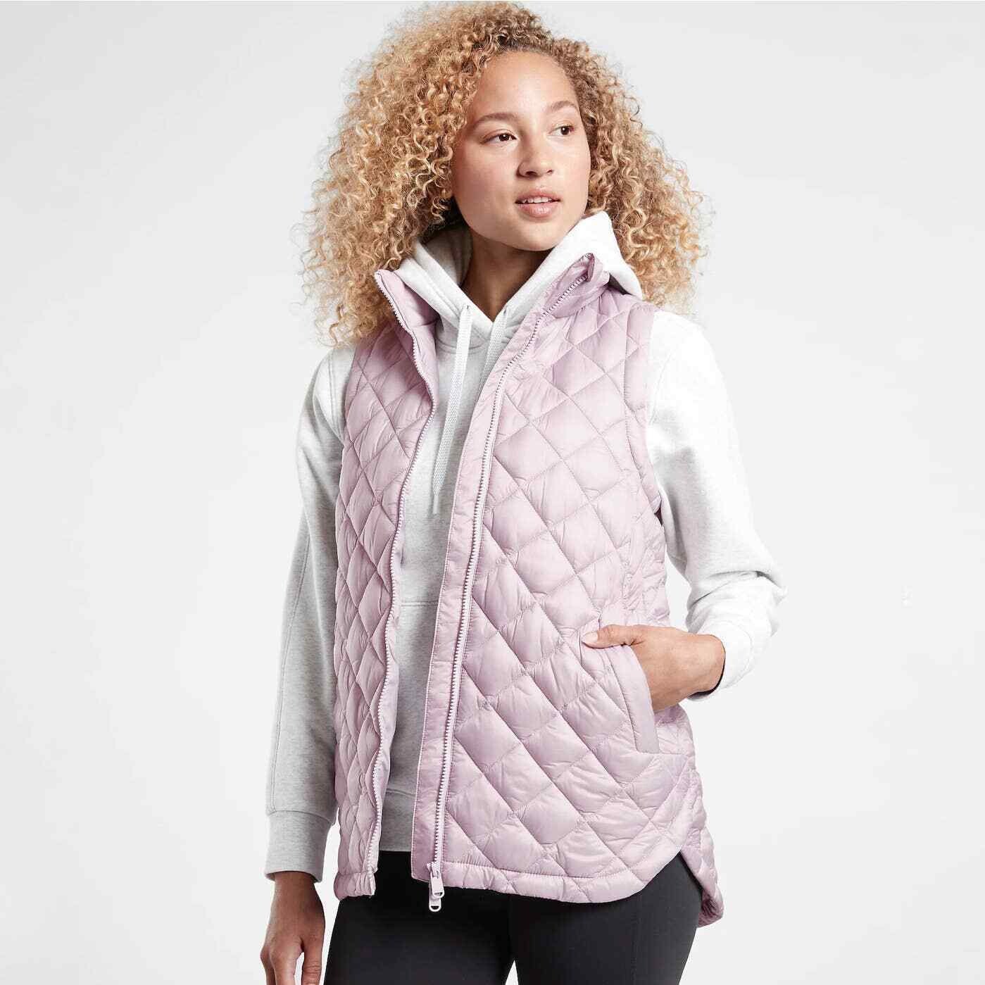

ATHLETA Жилет без перьев ST Маленький Высокий ST | Шаста Фиолетовый #599504 НОВИНКА, Розовый, Athleta Whisper