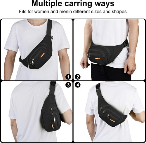 Men Women Fanny Pack Belt waist Bag Cross body Sling Shoulder Travel Sport Pouch