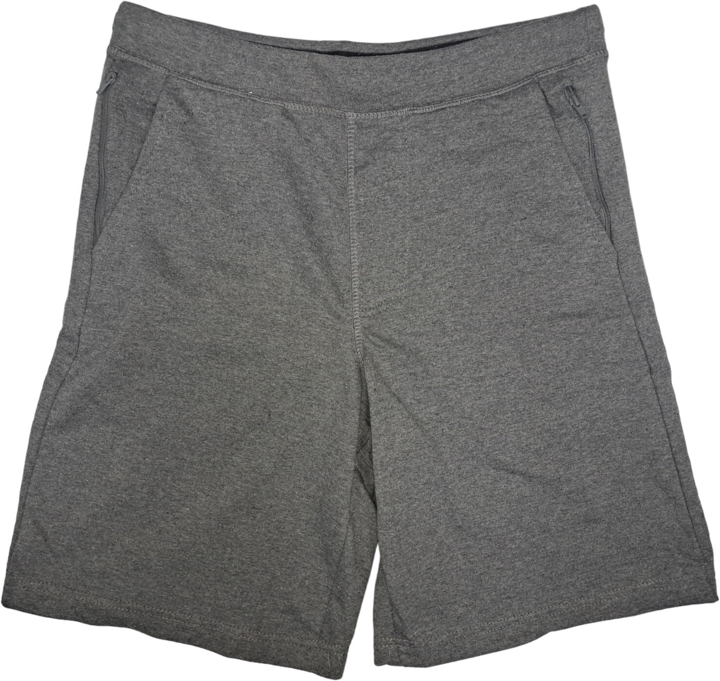 【U LAN】side zipper pig shorts Mens Members Mark Athletic Shorts Grey Zipper Pockets Size