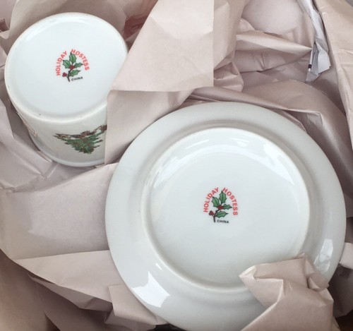 Tienshan Holiday Hostess Gold Trim Cup and Saucer