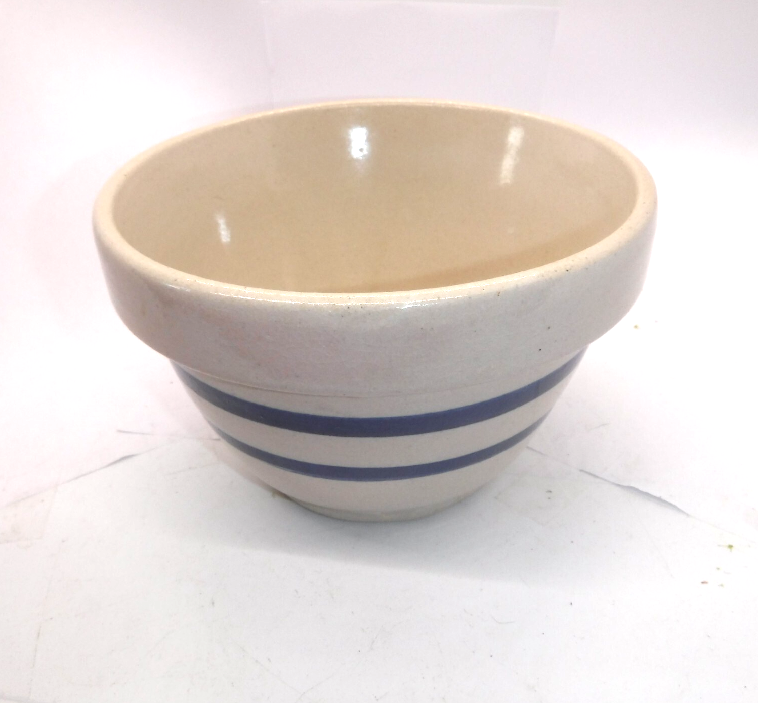 🥣 Vintage RRP Roseville Blue Stripe Mixing Bowl – 7