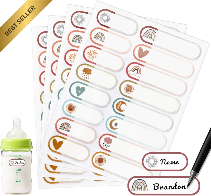 320 Pcs Baby Bottle Labels for Daycare, Name Labels for Daycare Essentials, Self