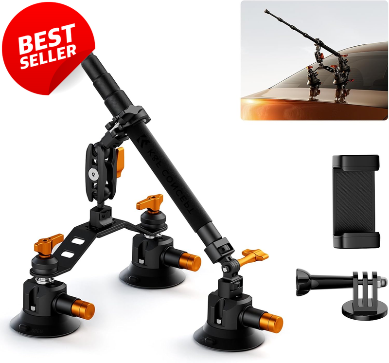 3-in-1 Car Camera Mount Suction Cup Phone Holder Insta360 5 4 3 2 - US
