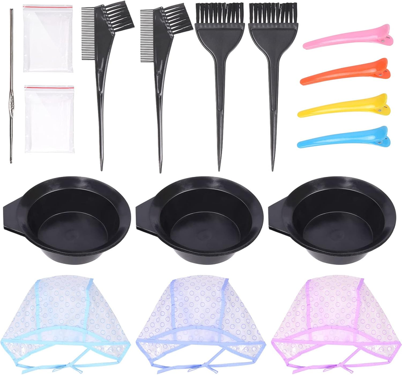 22Pcs Hair Coloring Dyeing Kit Includes Hair Coloring Caps, Styling Tools, Dispo