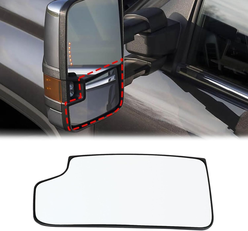 Driver Left Side Mirror Heated Lower Tow Mirror Glass Fit for Chevy Silverado 1