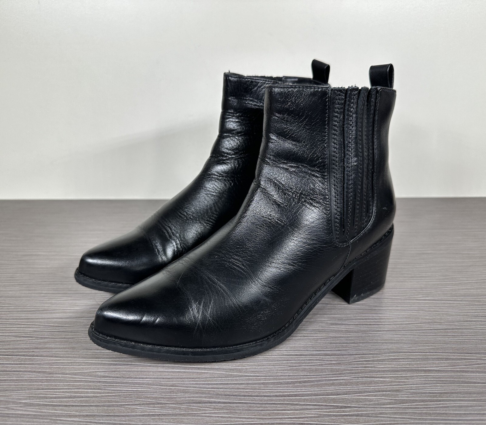 Blondo Elvina Waterproof Bootie, Black Leather, Women Size 7.5 M