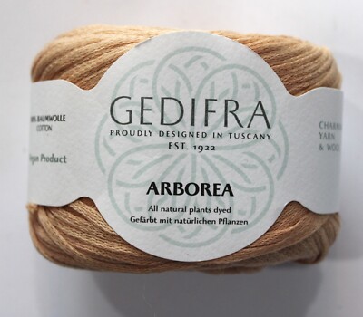 SALE Gedifra Arborea Yarn 100% Cotton Col 02203 Taupe  50g, 140m Vegan