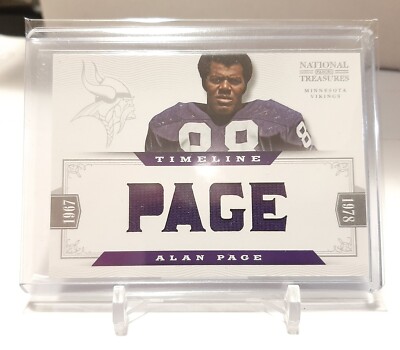 2012 NATIONAL TREASURES TIMELINE MATERIALS CUSTOM NAMES #1 - ALAN PAGE #ED 02/10