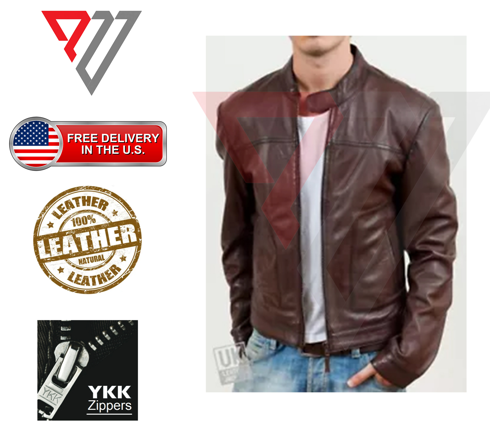 Men's Real Lambskin Soft Brown Leather Classic Slim Fit Motorcycle Biker Jackets - Picture 1 of 3