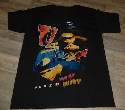 vintage 1997 Usher My Way Rap Tee Black T Shirt Size S-5XL