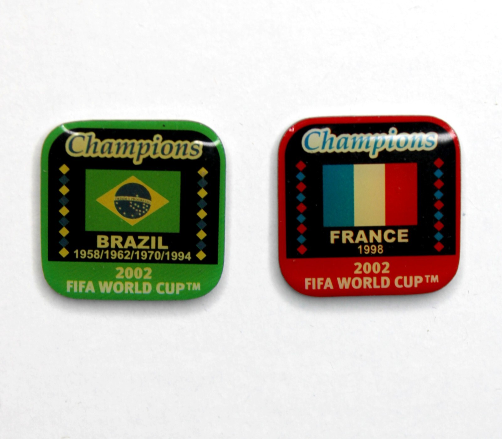 2x FIFA World Cup Korea/Japan 2002 Honoring Champions Pins
