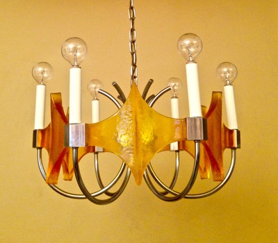 Vintage Lighting 1970s MOD chandelier by Moe.  Coolest Light Ever