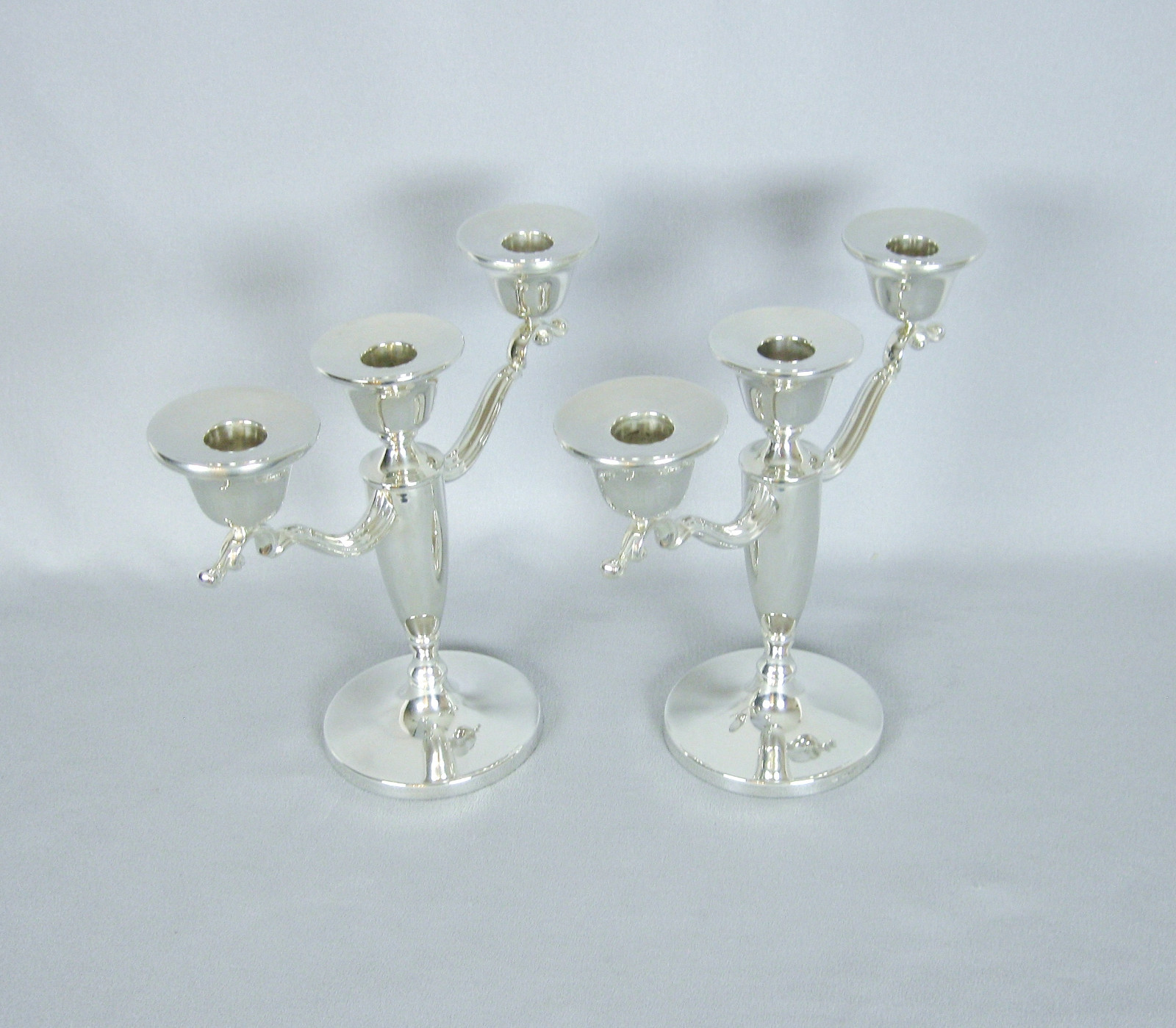 Pair Barker Ellis Birmingham Sterling Silver 3 Light Candelabra 1082g