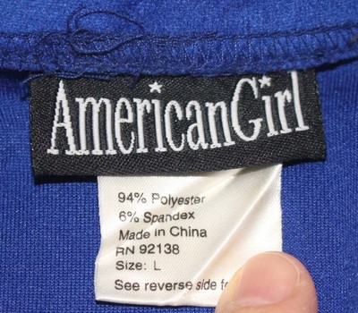American Girl * royal blue velvet skirt *  CHILD SIZE Large