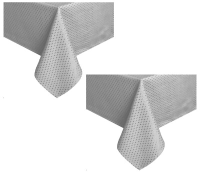 Tektrum 2 Pack 60''X102'' Rectangular Waffle Tablecloth-Waterproof (Grey)