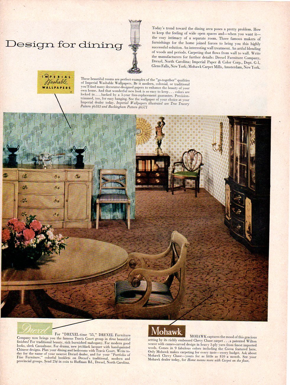 Vintage Beauty Fashion ad 1955 Canover Cashmere Bouquet Rhythm in Red Lipstick