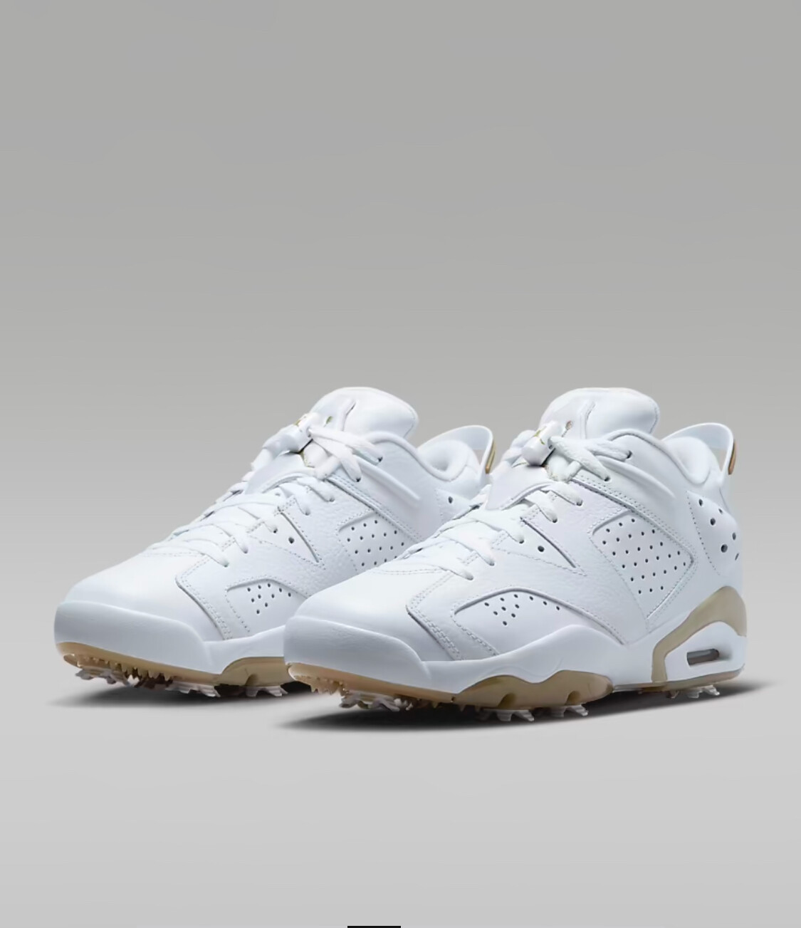 NIKE NIKE AIR JORDAN 6 RETRO GOLF SHOES 'WHITE/KHAKI'