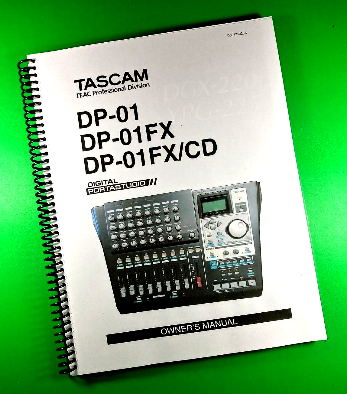 Owners Manual for TASCAM DP-01, DP-01FX, DP-01FX/CD, 88 Pages W/Clear Covers!