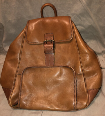 Wilson Leather Pellet Studio Unisex Brown Leather backpack Bag 16 x15 x6 