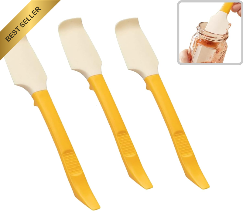 3 in 1 Silicone Can Spatula, Silicone Jam Spreader with Can Opener End, Spatula
