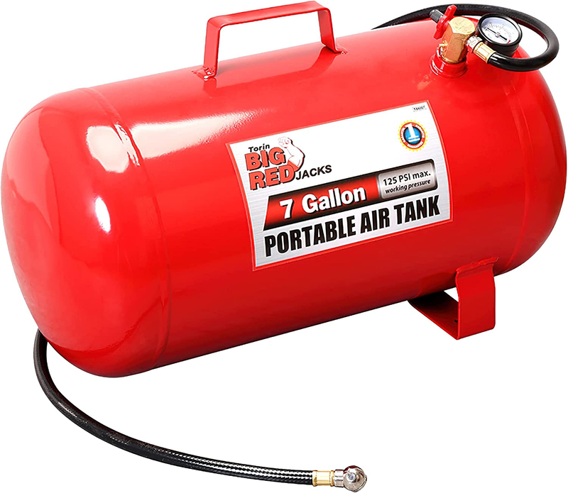 T88007  Portable Horizontal Air Tank with 36" Hose, 7 Gallon