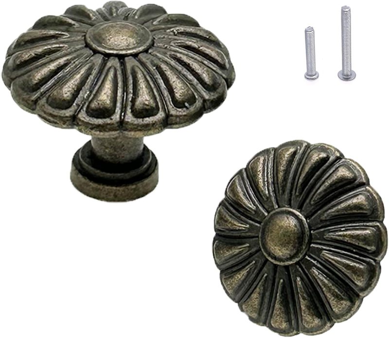 12 Pcs Vintage Knobs, Antique Bronze Drawer & Cabinet Knobs